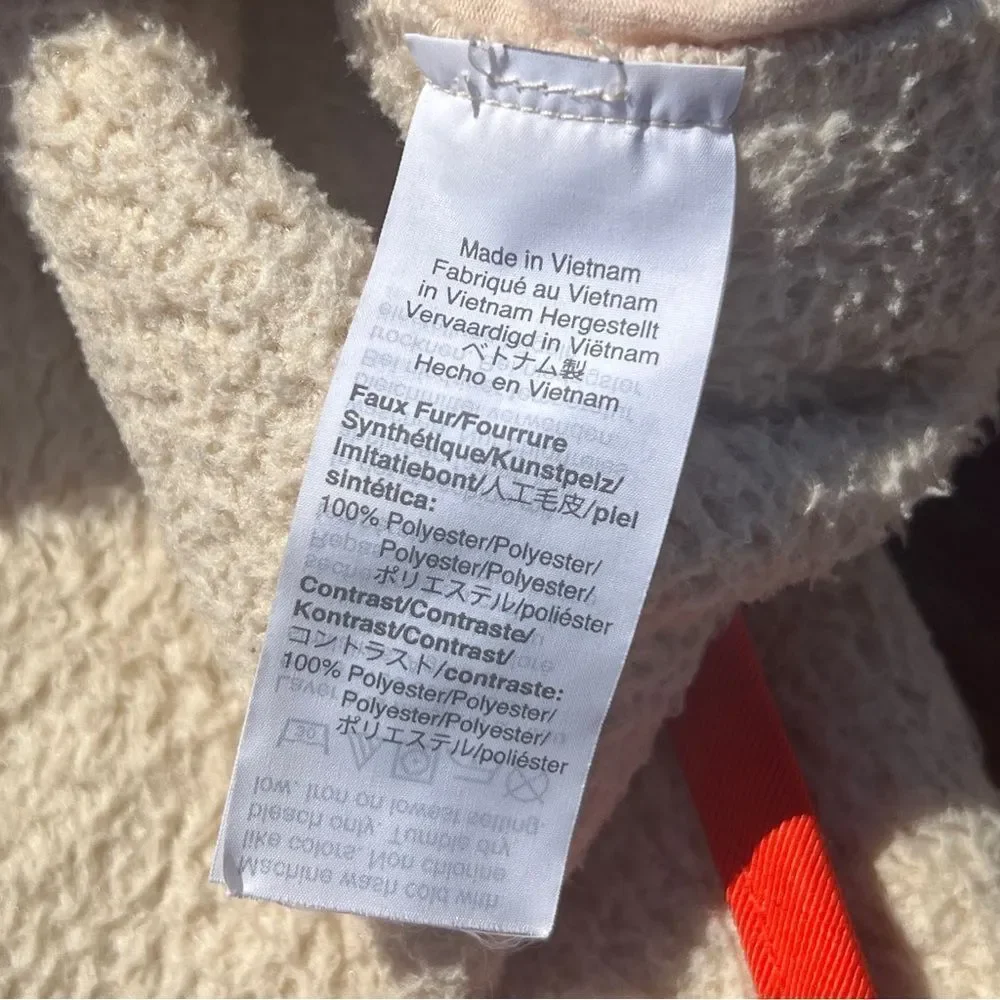 J.Crew Fleece Jacket | Orange and Cream | Size: Small